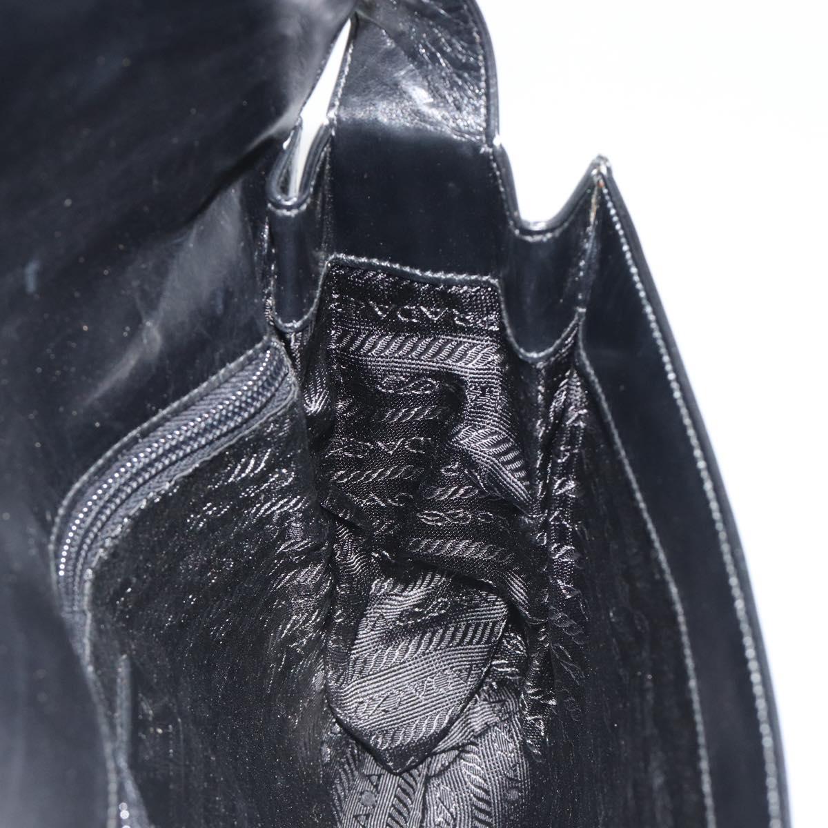 PRADA Shoulder Bag Leather Black Auth ka5165