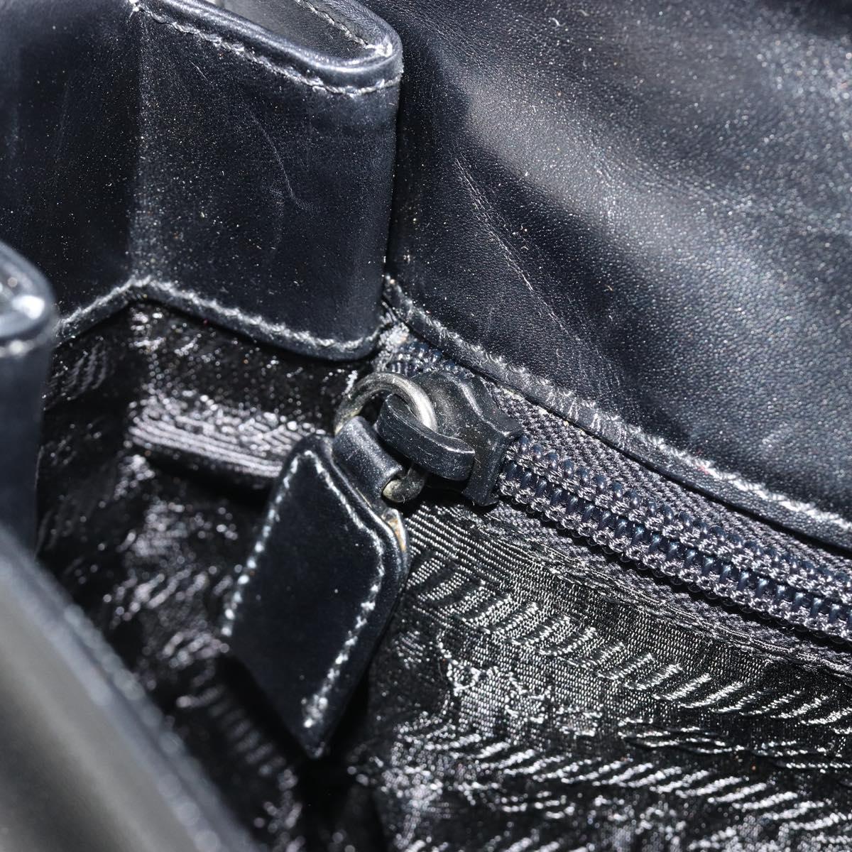 PRADA Shoulder Bag Leather Black Auth ka5165