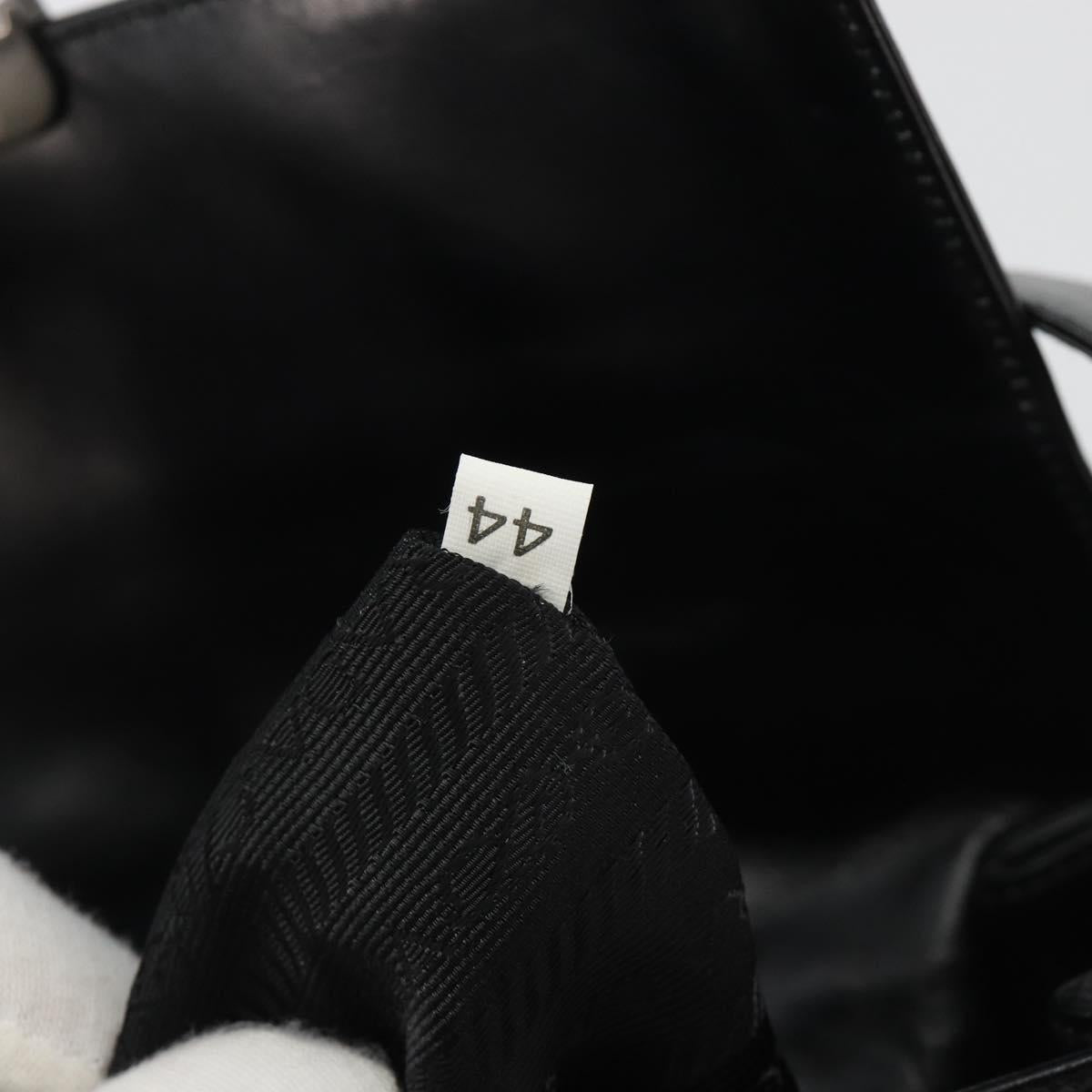 PRADA Shoulder Bag Leather Black Auth ka5165