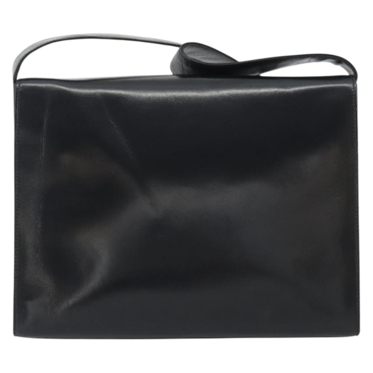 PRADA Shoulder Bag Leather Black Auth ka5165