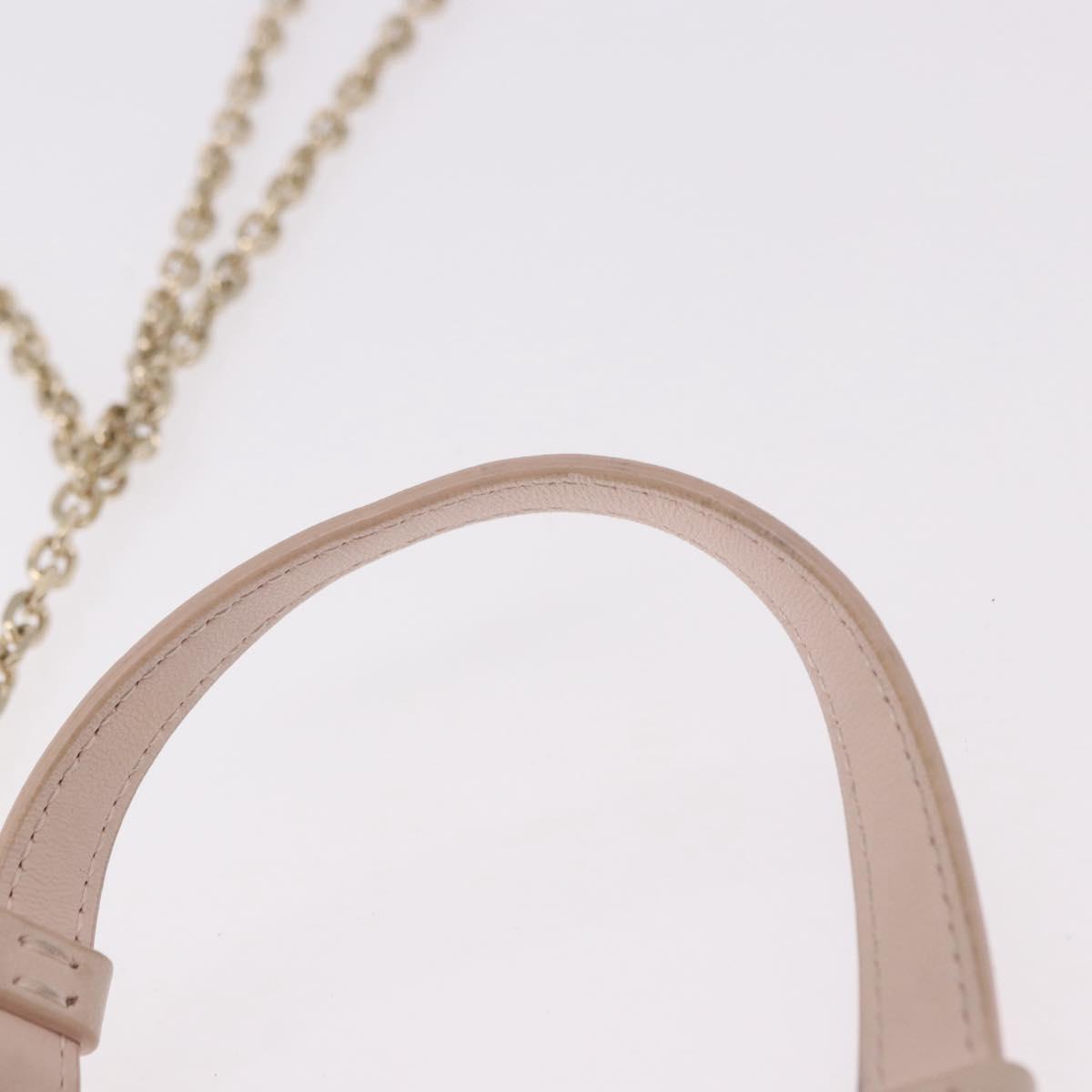 Christian Dior Chain Shoulder Bag Leather Pink Gold Auth ka5167