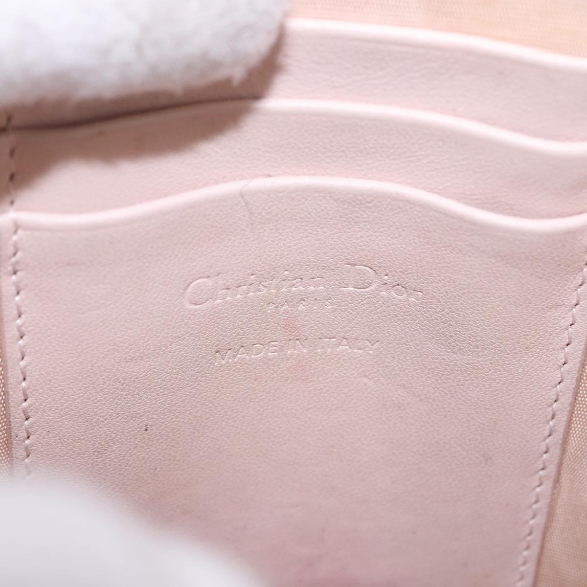 Christian Dior Chain Shoulder Bag Leather Pink Gold Auth ka5167
