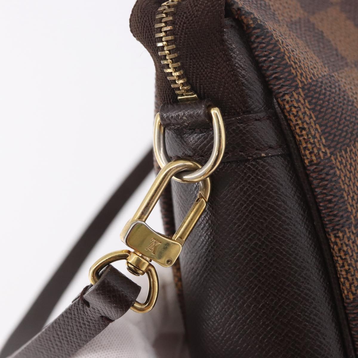 LOUIS VUITTON Damier Ebene Trousse Make Up Pouch N51982 LV Auth ka5177