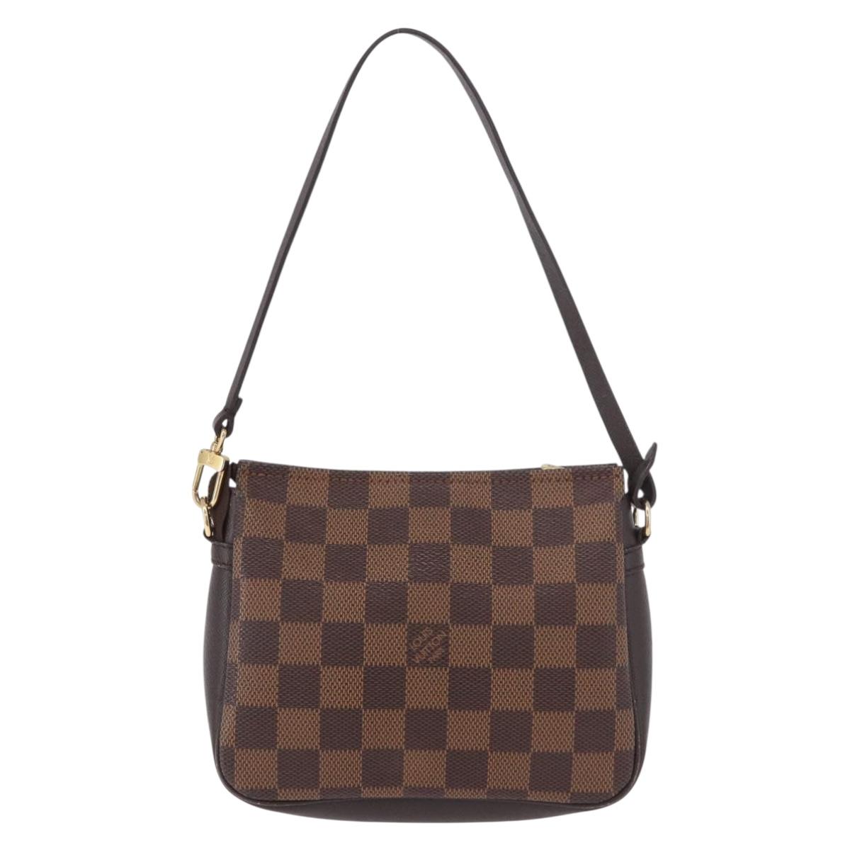 LOUIS VUITTON Damier Ebene Trousse Make Up Pouch N51982 LV Auth ka5177