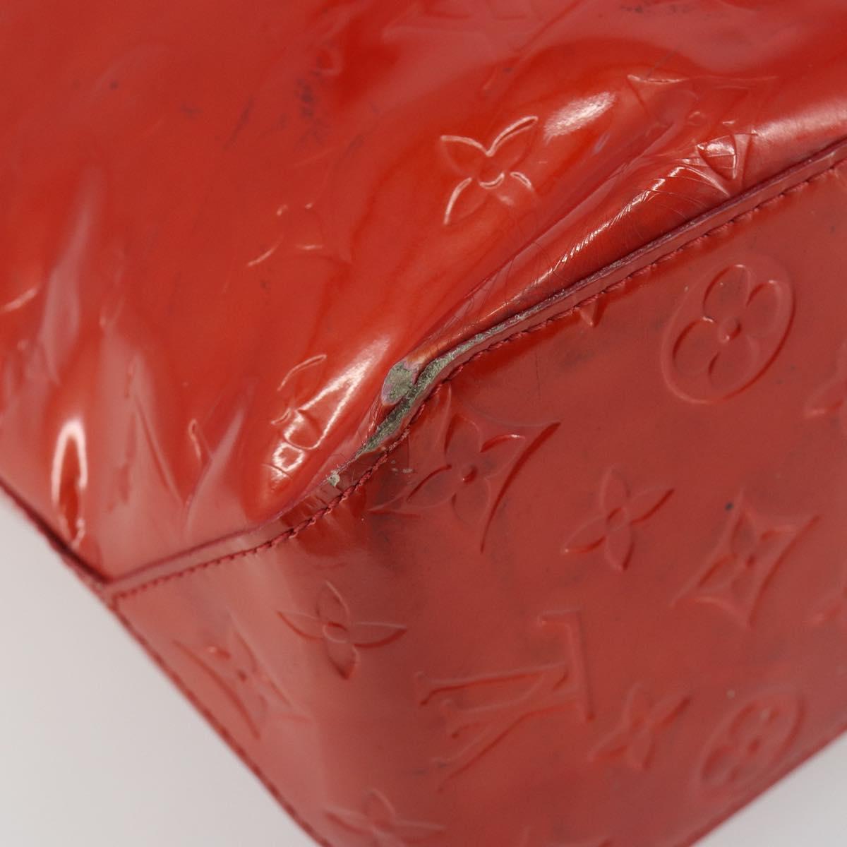 LOUIS VUITTON Monogram Vernis Reade MM Hand Bag Red M91086 LV Auth ka5182