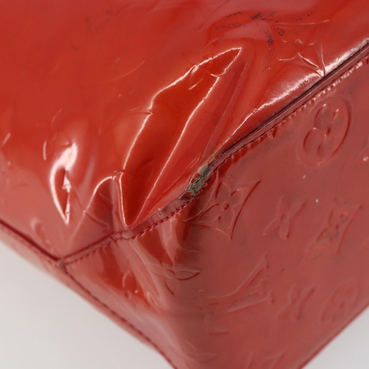 LOUIS VUITTON Monogram Vernis Reade MM Hand Bag Red M91086 LV Auth ka5182
