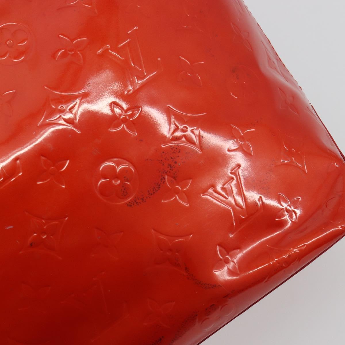 LOUIS VUITTON Monogram Vernis Reade MM Hand Bag Red M91086 LV Auth ka5182