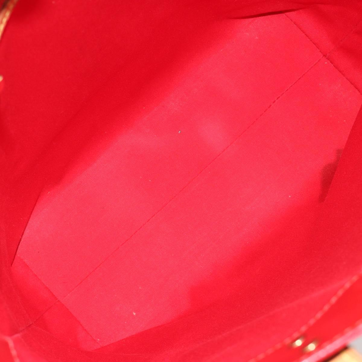 LOUIS VUITTON Monogram Vernis Reade MM Hand Bag Red M91086 LV Auth ka5182