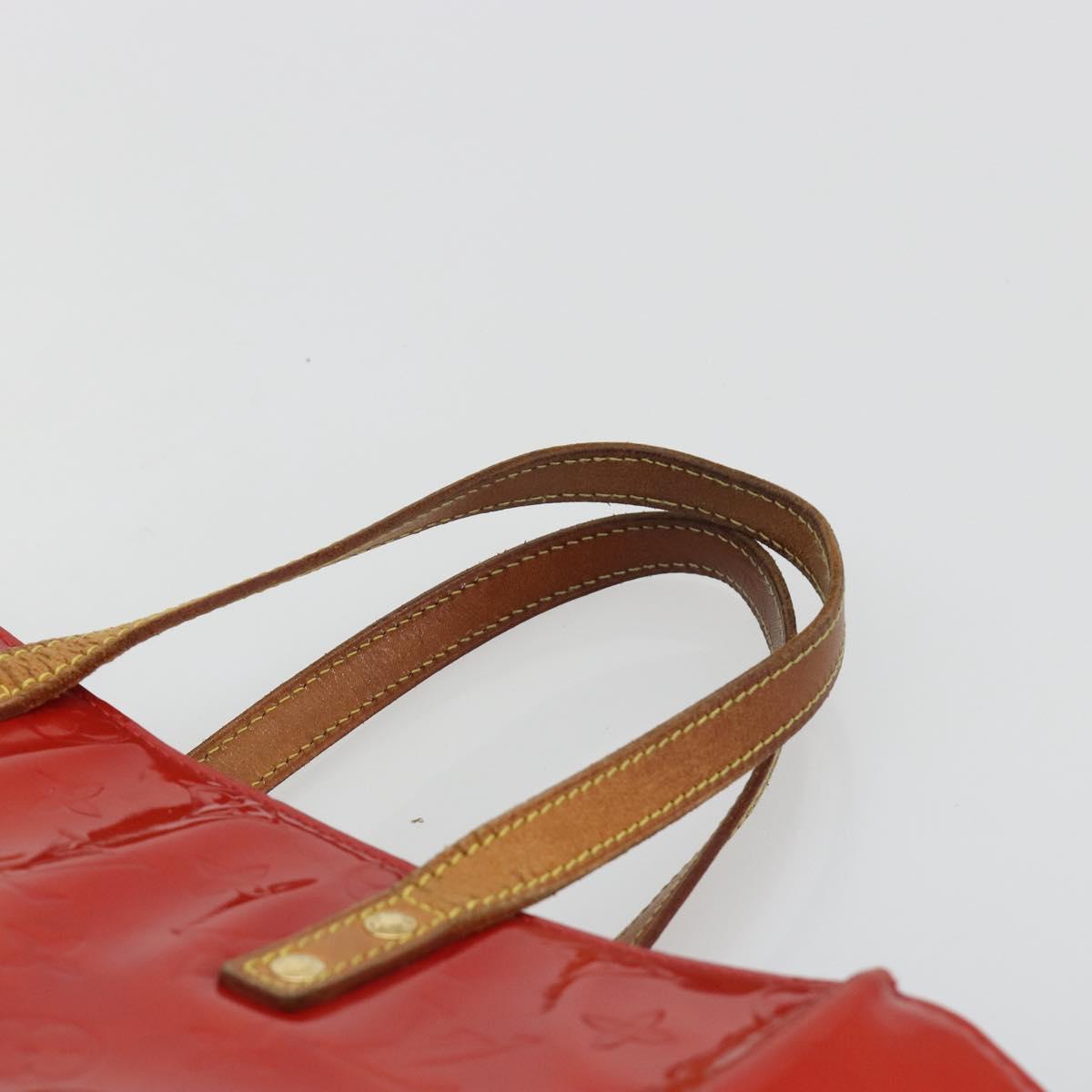 LOUIS VUITTON Monogram Vernis Reade MM Hand Bag Red M91086 LV Auth ka5182
