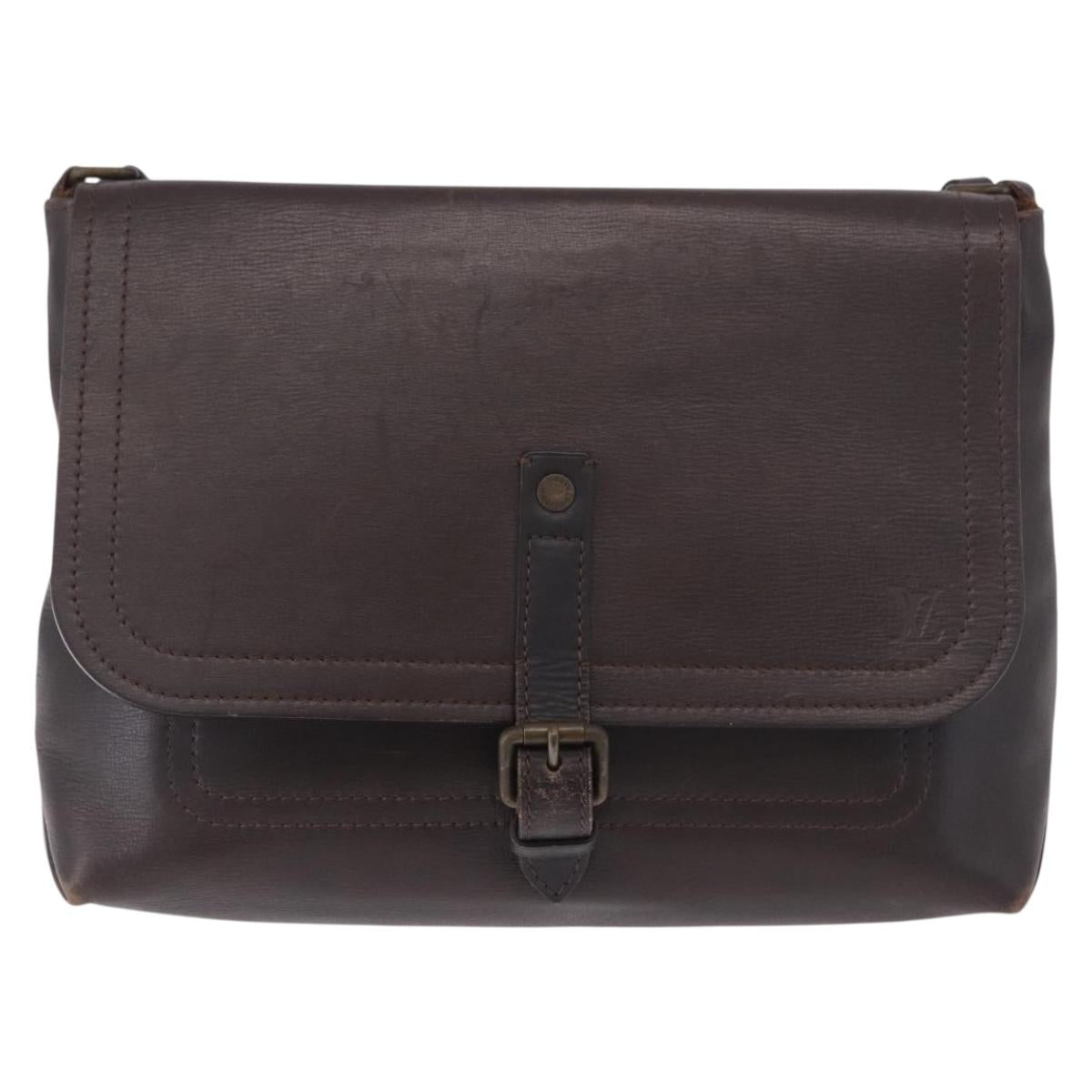 LOUIS VUITTON Utah Ohama Shoulder Bag Leather Brown M92994 LV Auth ka5184
