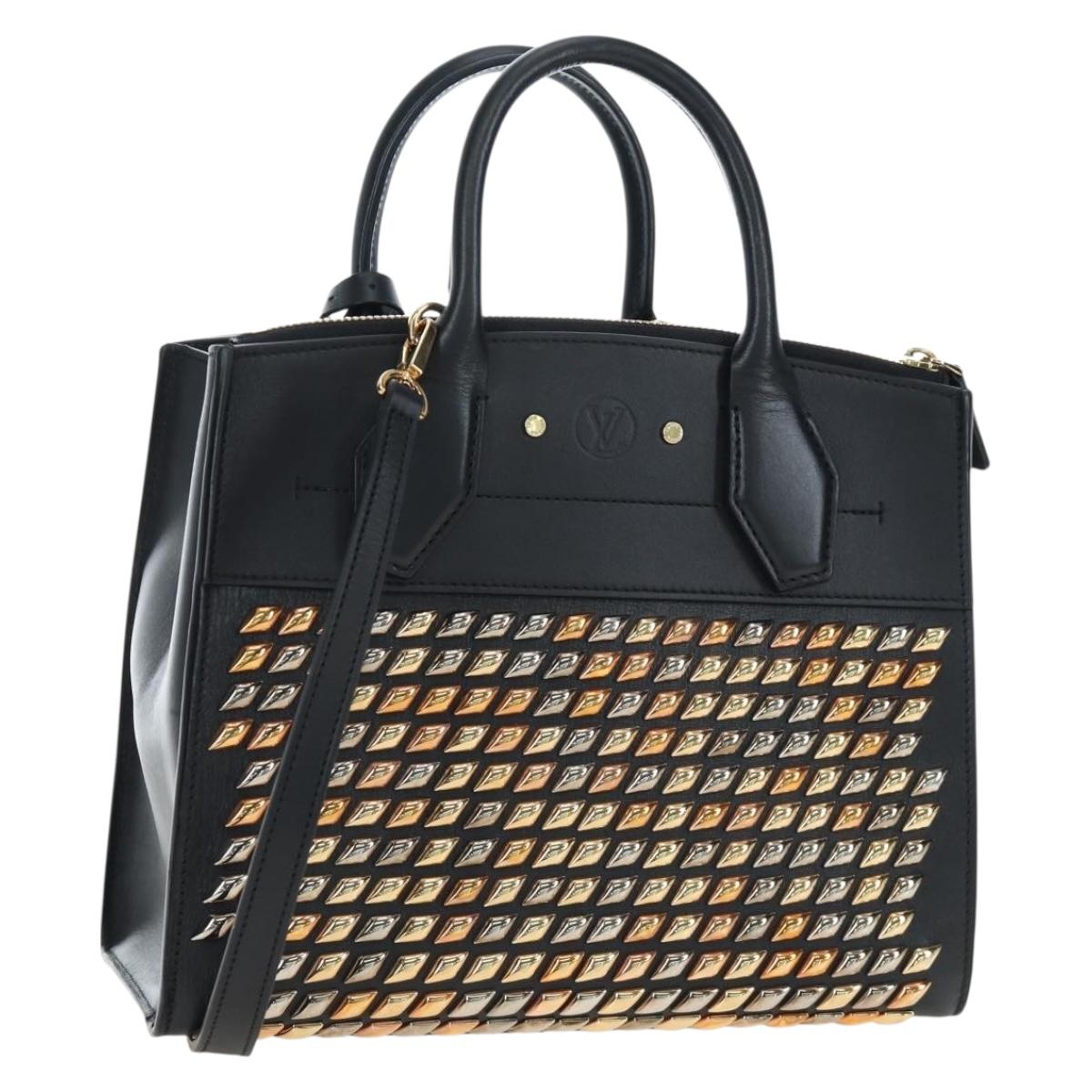 LOUIS VUITTON City Steamer PM Hand Bag Calf Skin Black M51021 LV Auth ka5186SV
