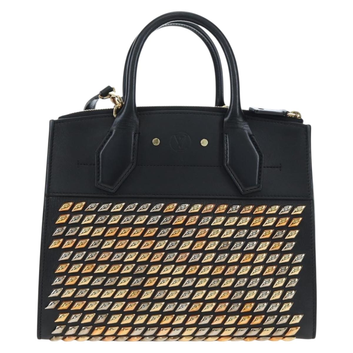 LOUIS VUITTON City Steamer PM Hand Bag Calf Skin Black M51021 LV Auth ka5186SV