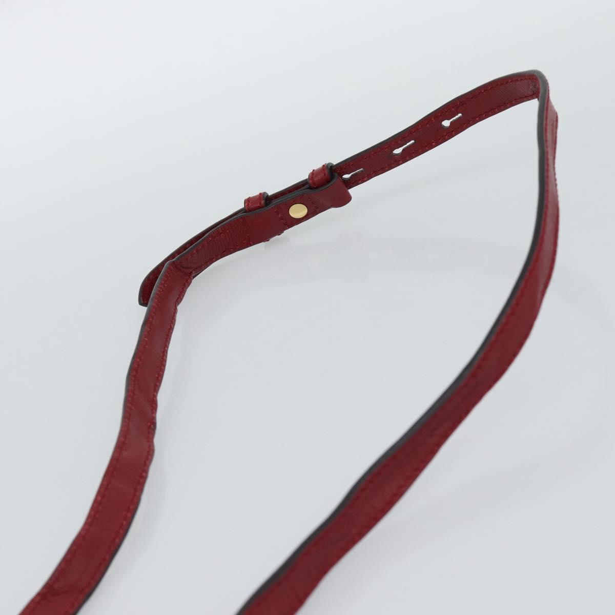 GUCCI Silvi Hand Bag Leather 2way Red Gold 470270 Auth ka5187A