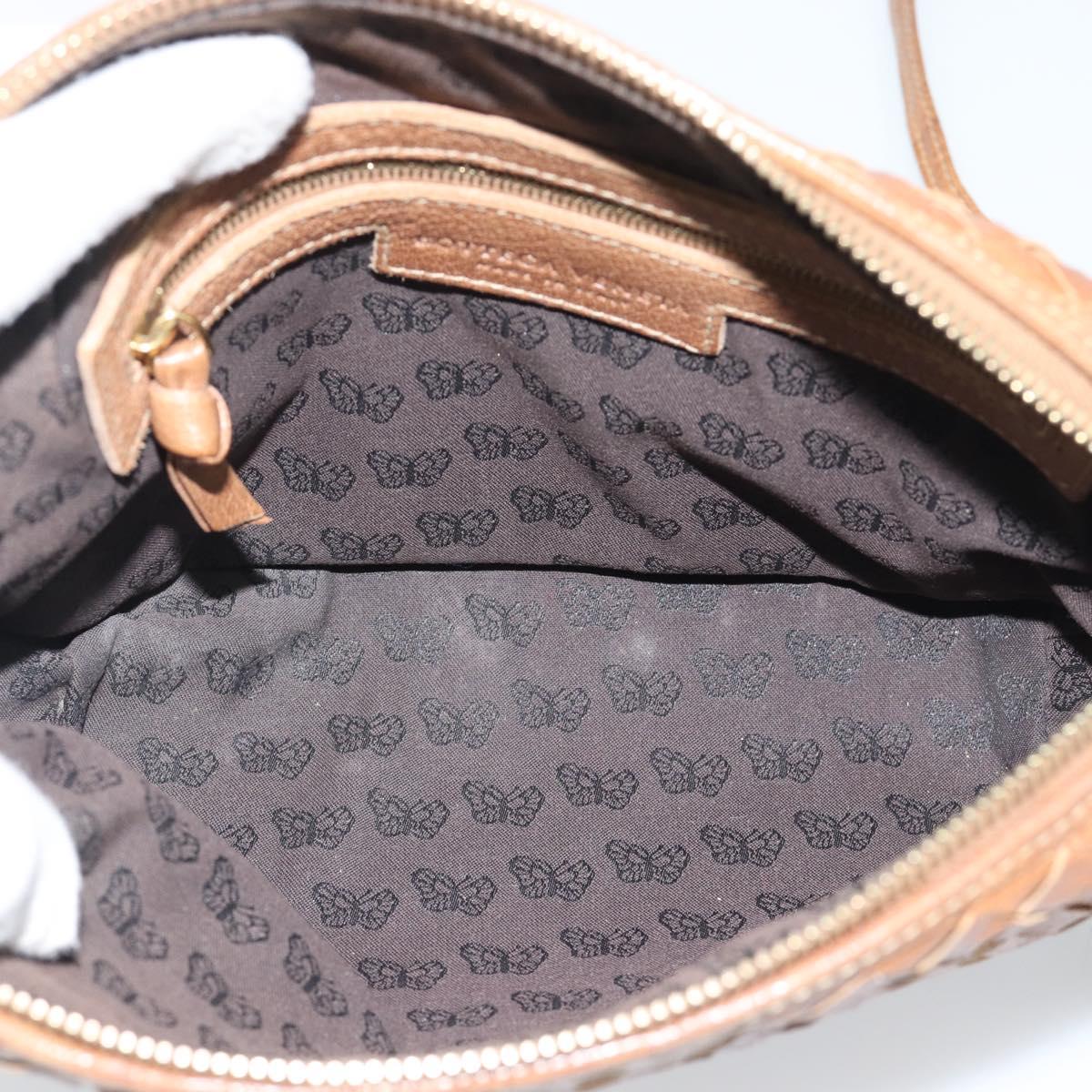 BOTTEGA VENETA INTRECCIATO Shoulder Bag Leather Outlet Brown Gold Auth ka5188A
