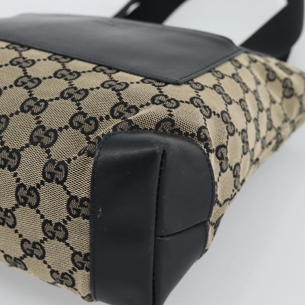 GUCCI GG Canvas Tote Bag Black 019 0402 Auth ka5189