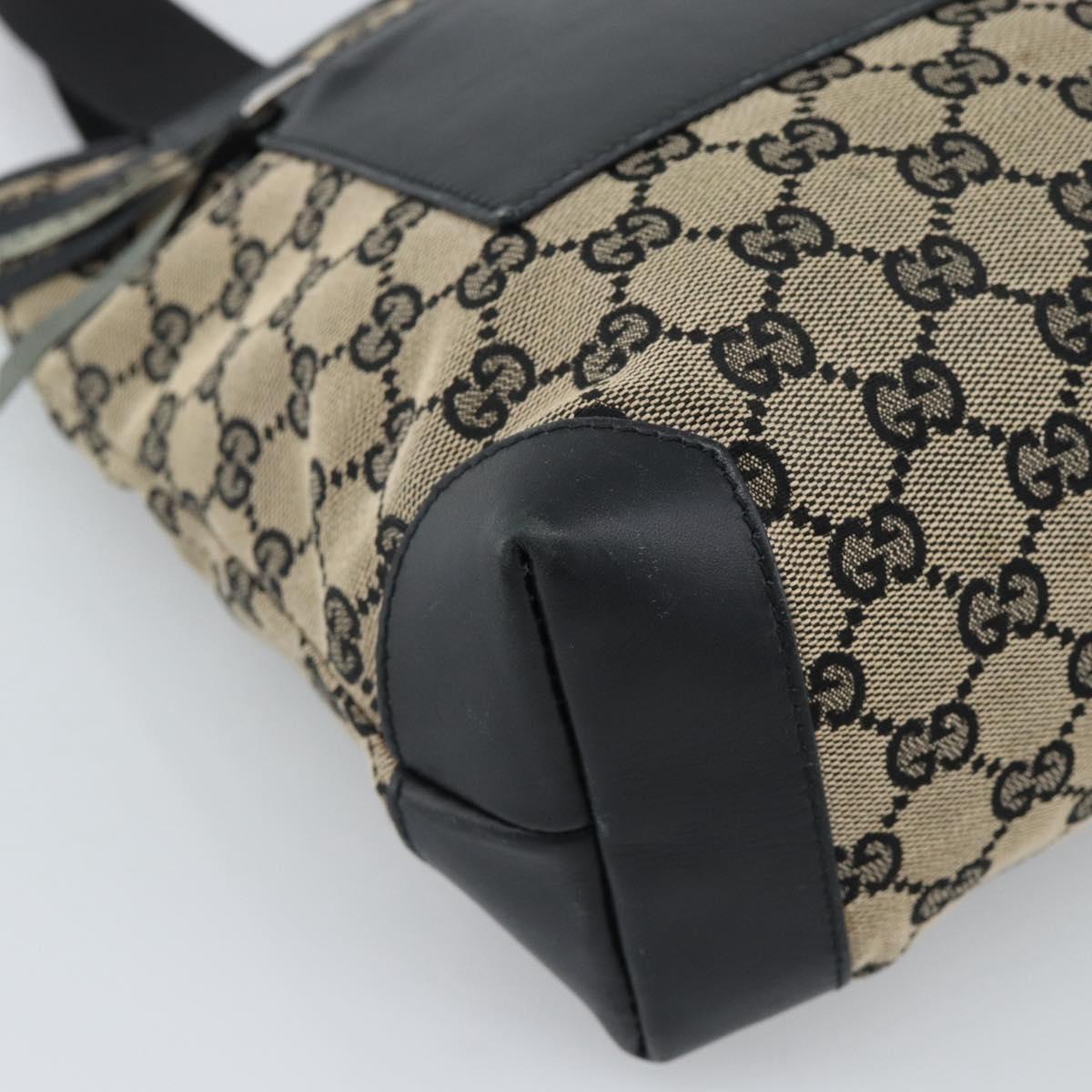 GUCCI GG Canvas Tote Bag Black 019 0402 Auth ka5189