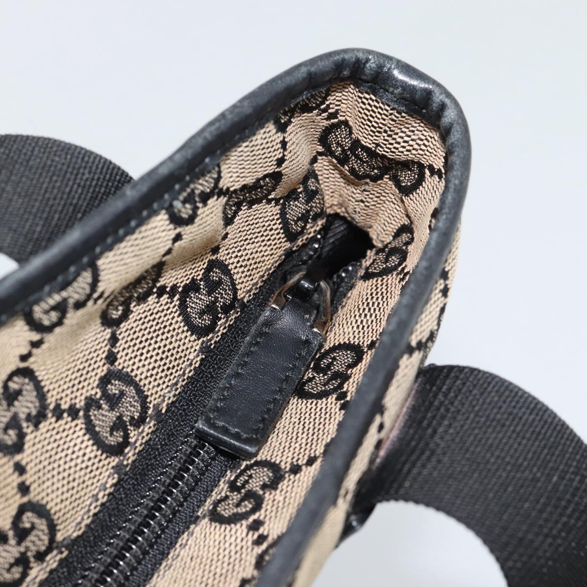 GUCCI GG Canvas Tote Bag Black 019 0402 Auth ka5189