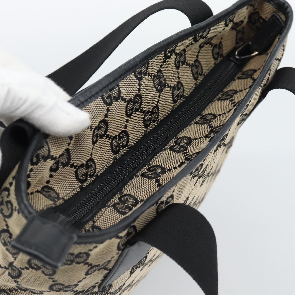 GUCCI GG Canvas Tote Bag Black 019 0402 Auth ka5189