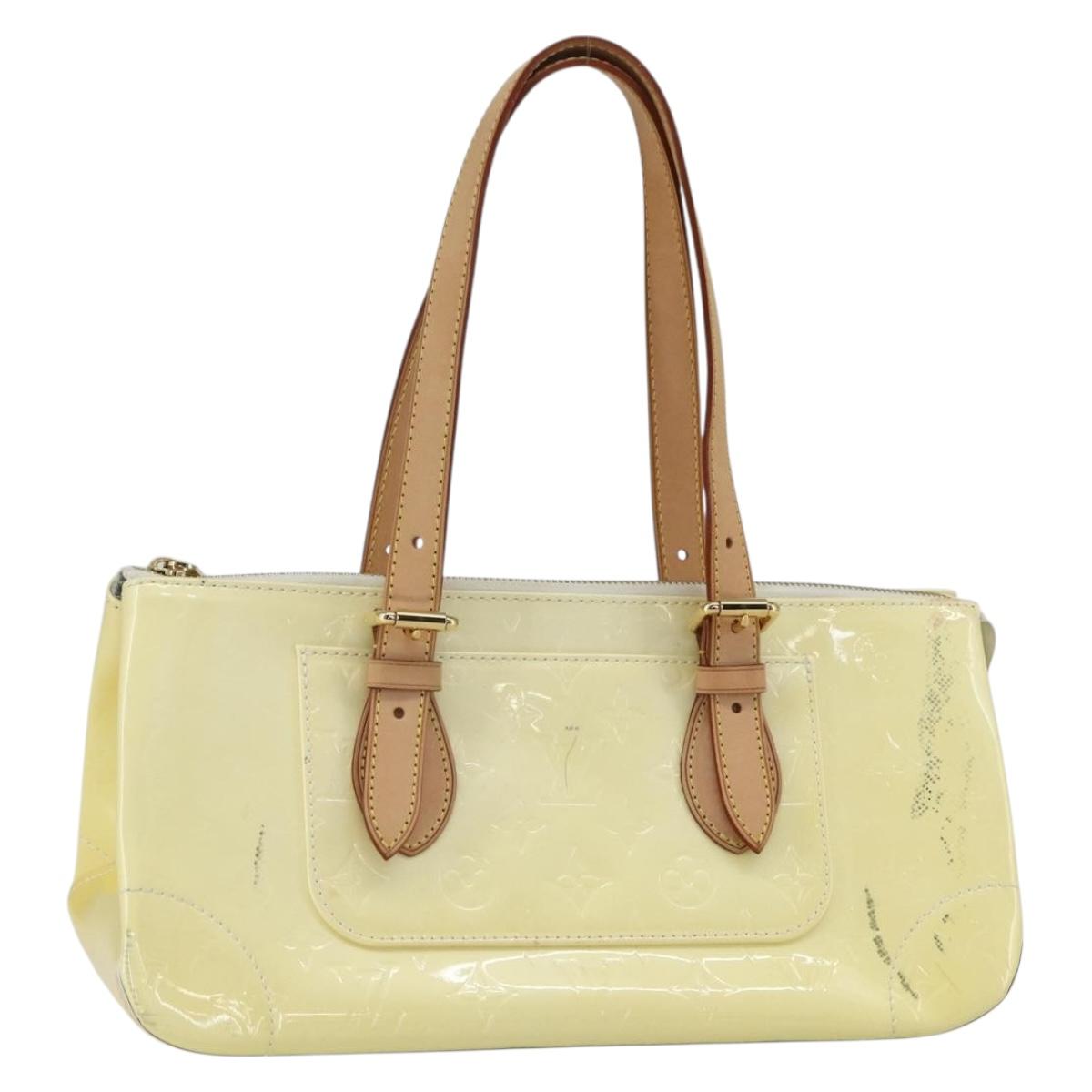 LOUIS VUITTON Monogram Vernis Rosewood Avenue Hand Bag Perle M93508 Auth ka519