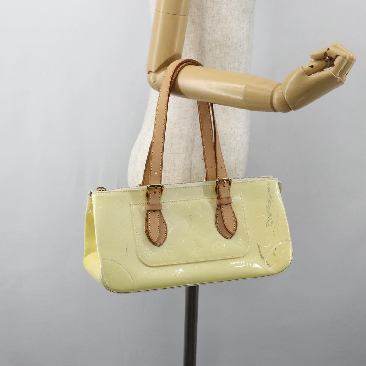 LOUIS VUITTON Monogram Vernis Rosewood Avenue Hand Bag Perle M93508 Auth ka519