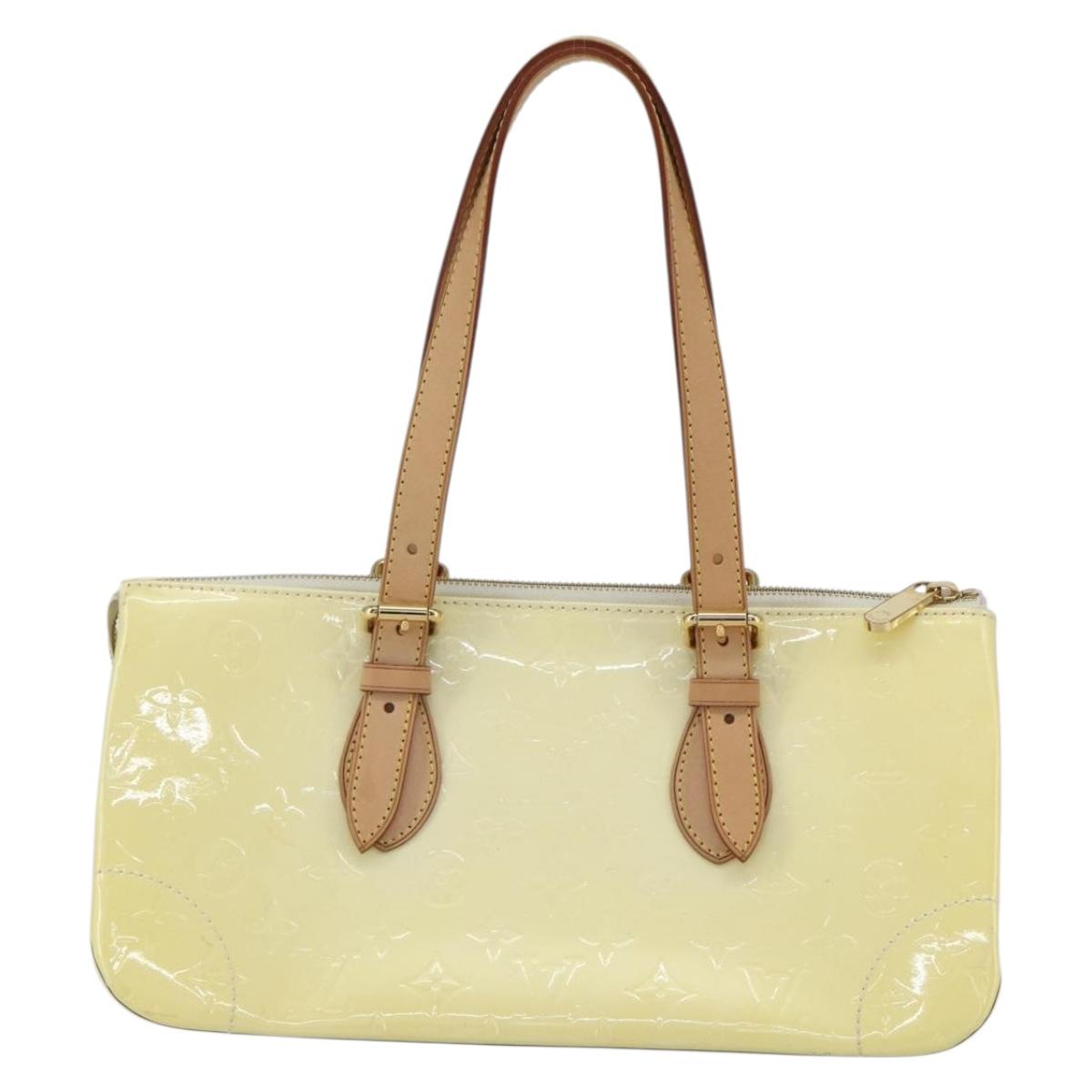 LOUIS VUITTON Monogram Vernis Rosewood Avenue Hand Bag Perle M93508 Auth ka519