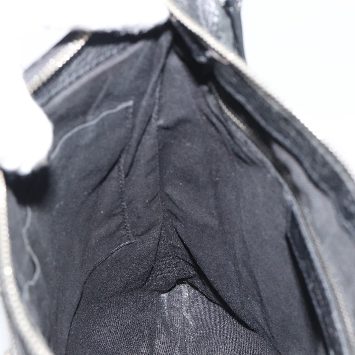 BALENCIAGA Neo Sketch Shoulder Bag Leather Black Silver 390924 Auth ka5190