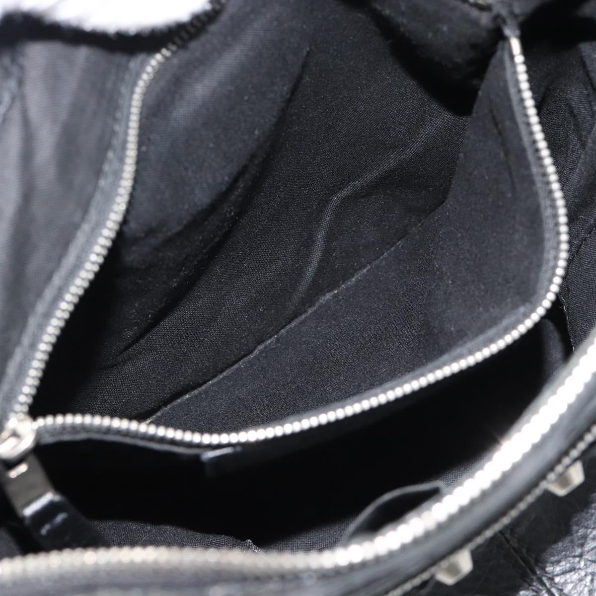 BALENCIAGA Neo Sketch Shoulder Bag Leather Black Silver 390924 Auth ka5190