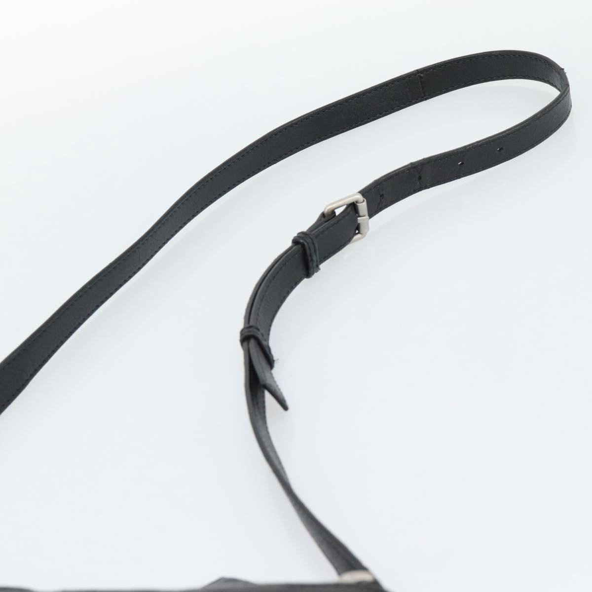 BALENCIAGA Neo Sketch Shoulder Bag Leather Black Silver 390924 Auth ka5190