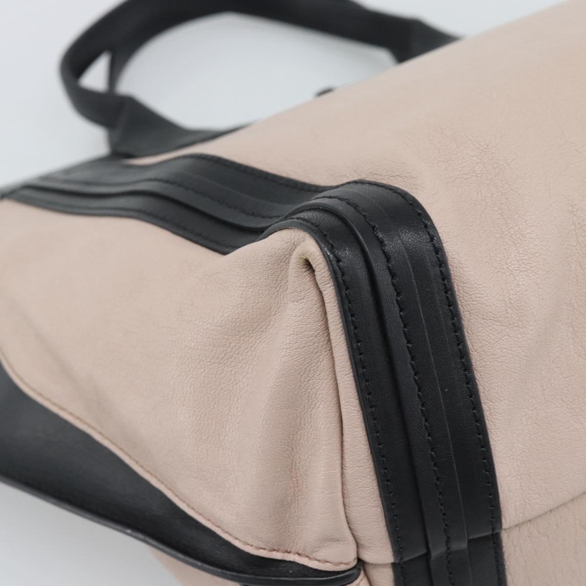 Chloe Alison Hand Bag Leather Pink Black Auth ka5193