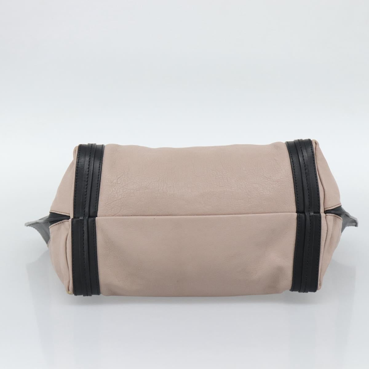 Chloe Alison Hand Bag Leather Pink Black Auth ka5193