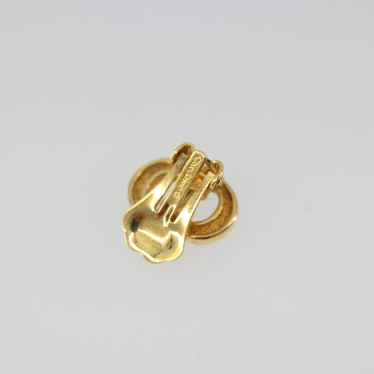 Christian Dior Earring Metal Gold Tone Auth ka5195V