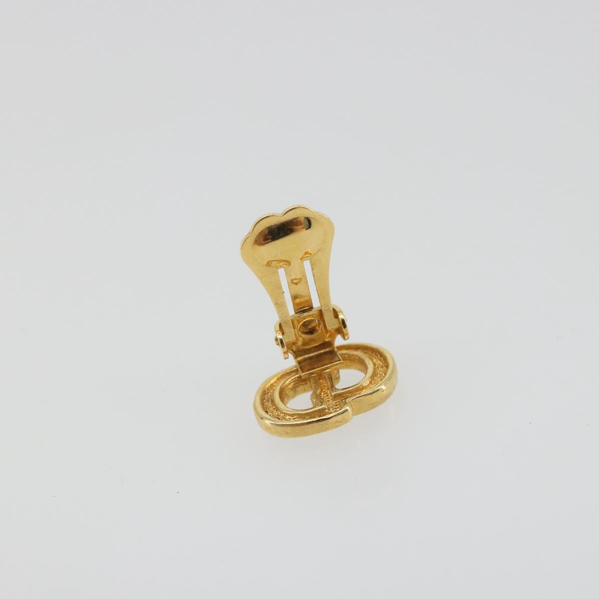 Christian Dior Earring Metal Gold Tone Auth ka5195V