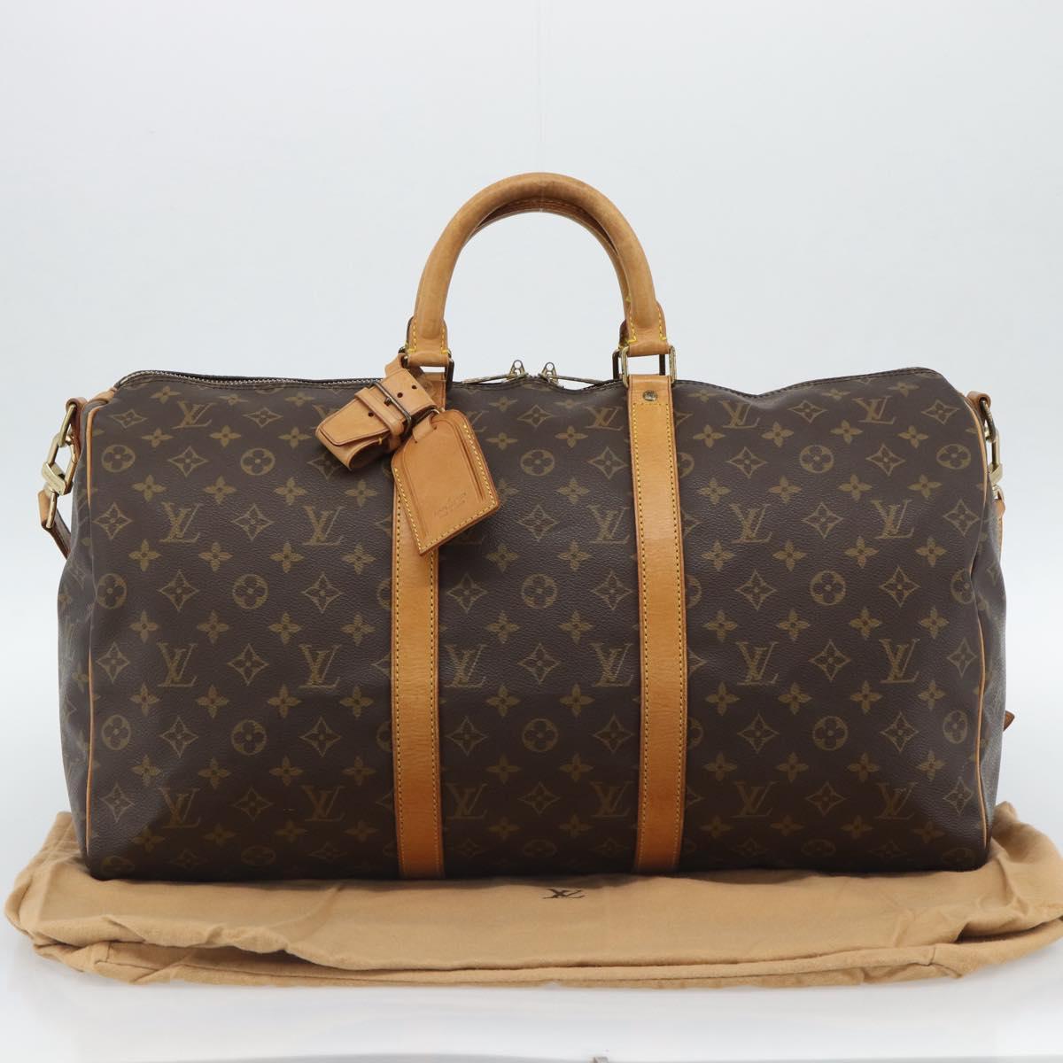 LOUIS VUITTON Monogram Keepall Bandouliere 50 Boston Bag M41416 LV Auth ka5198A