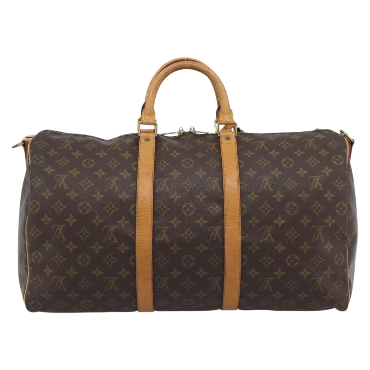 LOUIS VUITTON Monogram Keepall Bandouliere 50 Boston Bag M41416 LV Auth ka5198A