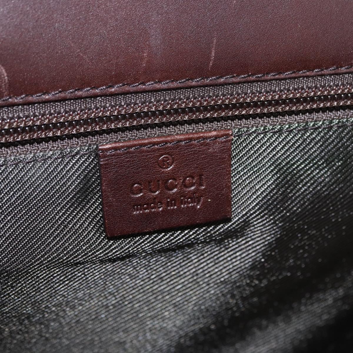 GUCCI GG Supreme Business Bag PVC Leather Beige Silver 34044 Auth ka5200