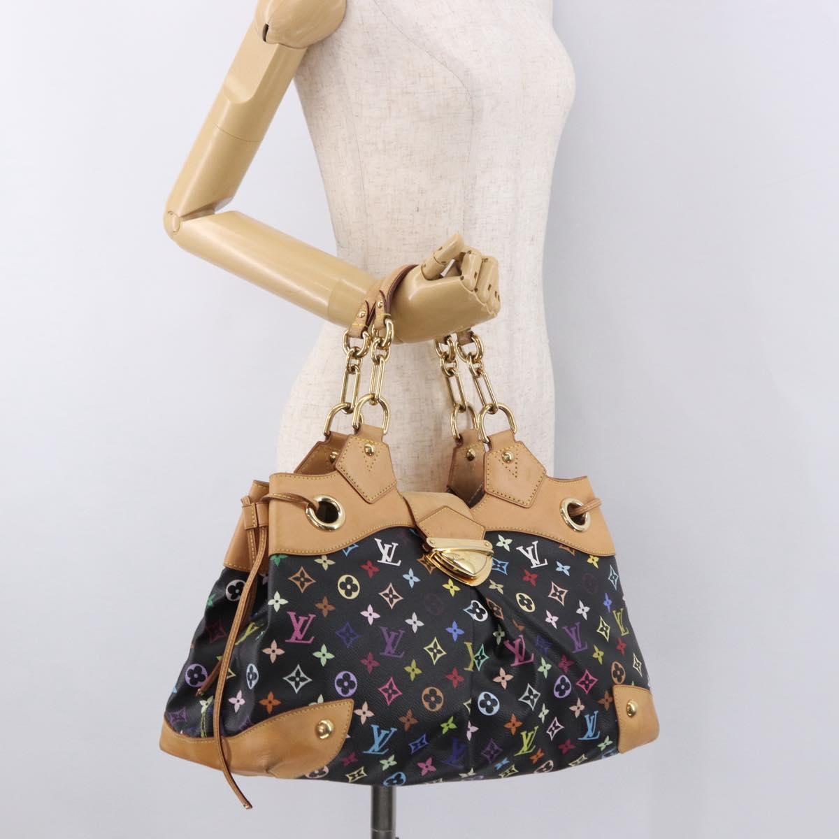 LOUIS VUITTON Monogram Multicolor Ursula Tote Bag Black M40124 LV Auth ka5202V