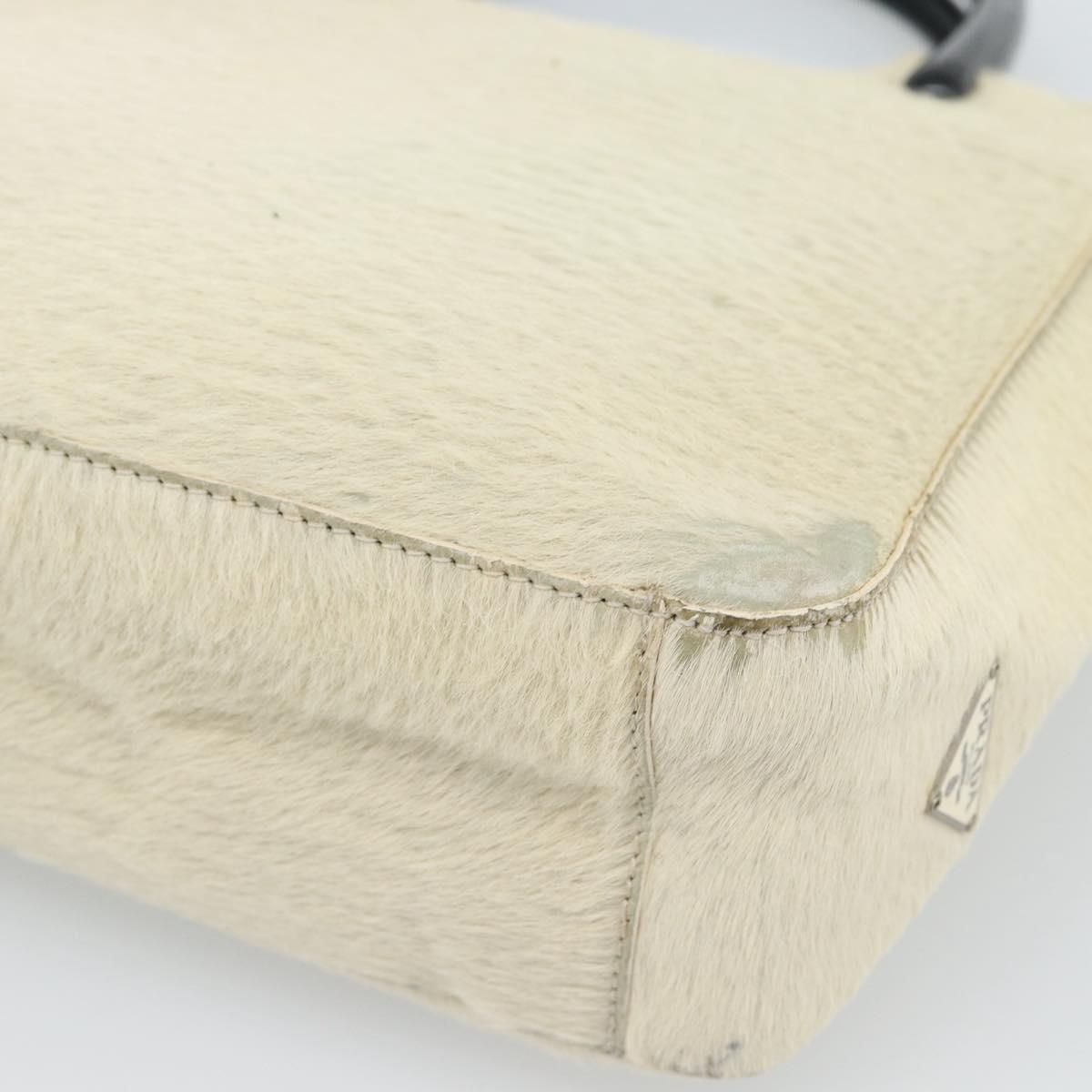 PRADA Hand Bag Harako Leather Beige Auth ka5203