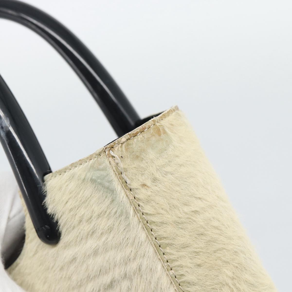 PRADA Hand Bag Harako Leather Beige Auth ka5203