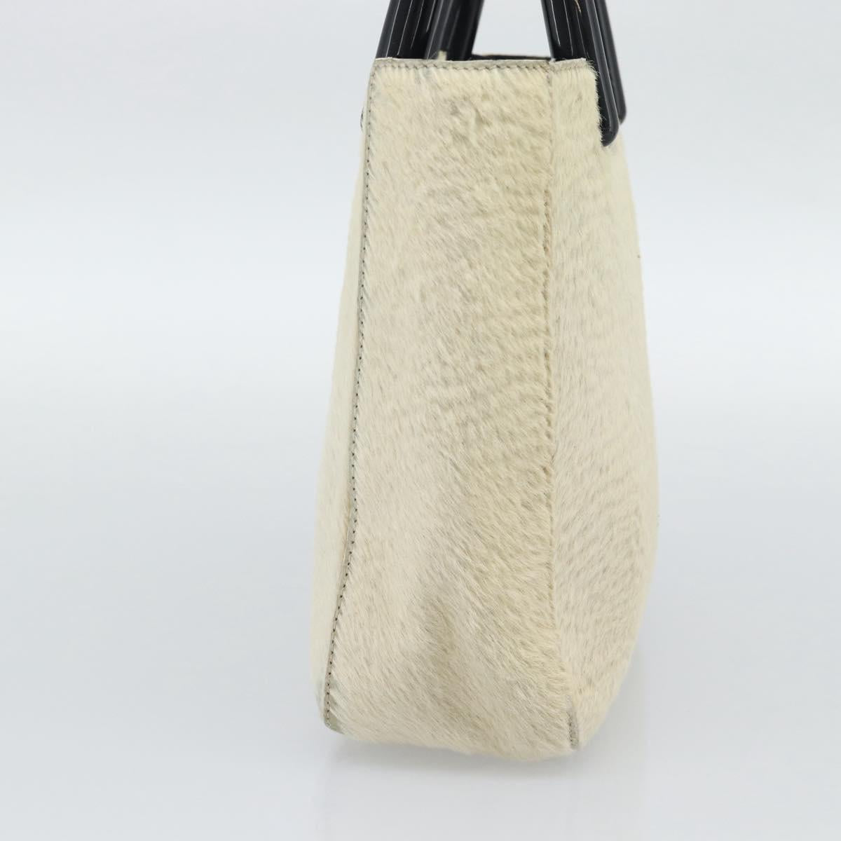 PRADA Hand Bag Harako Leather Beige Auth ka5203