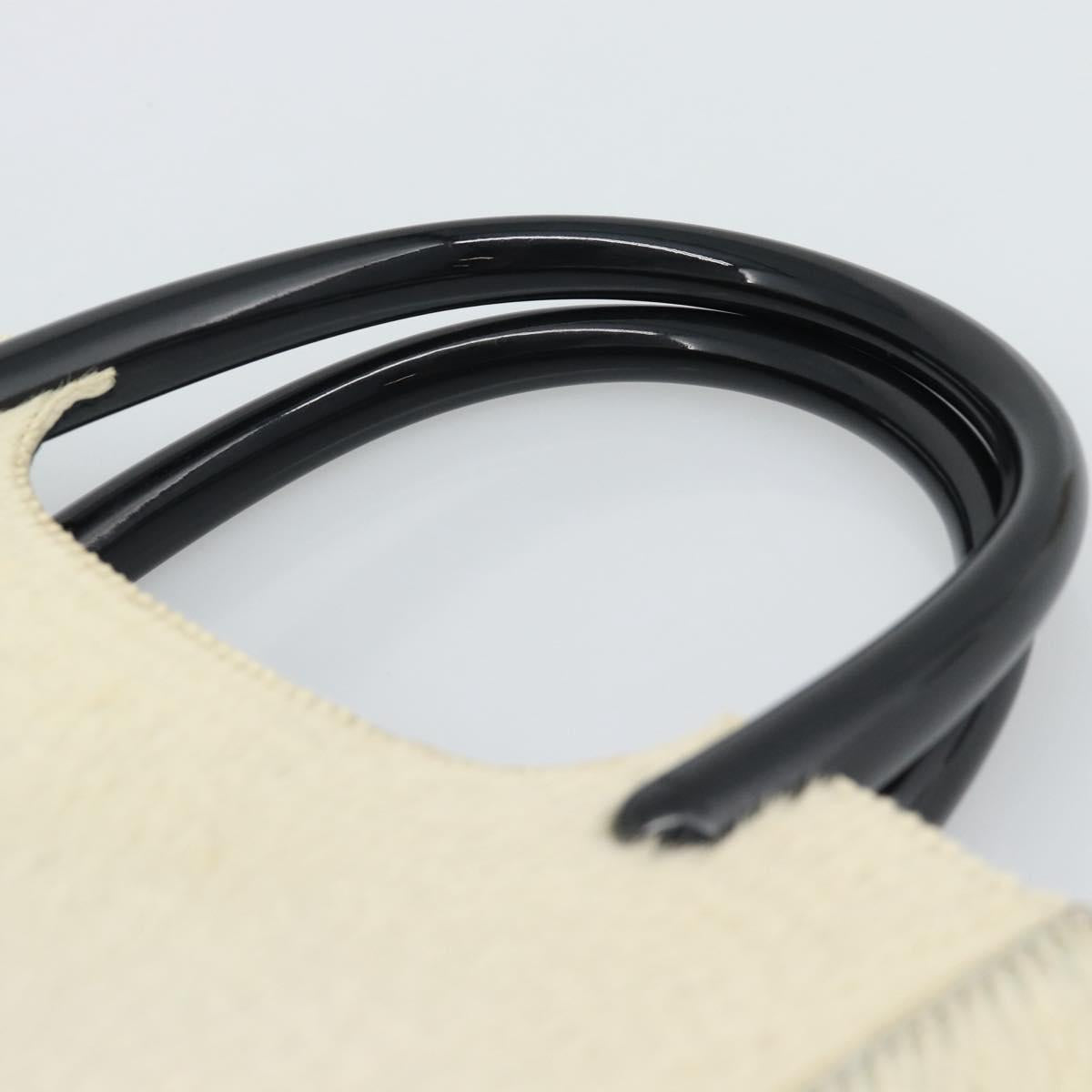 PRADA Hand Bag Harako Leather Beige Auth ka5203