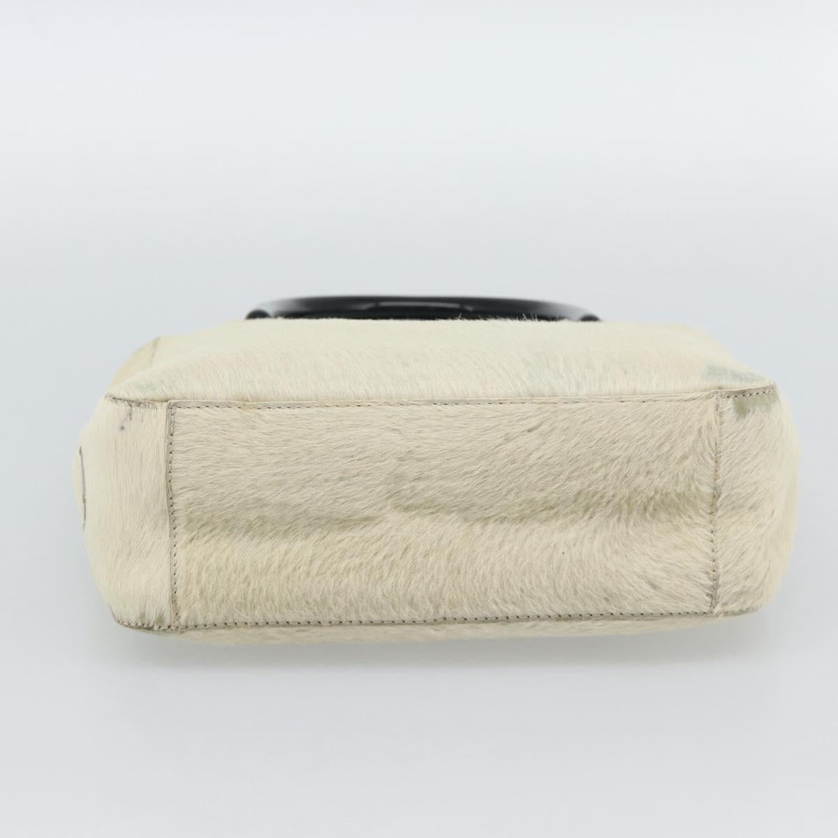 PRADA Hand Bag Harako Leather Beige Auth ka5203