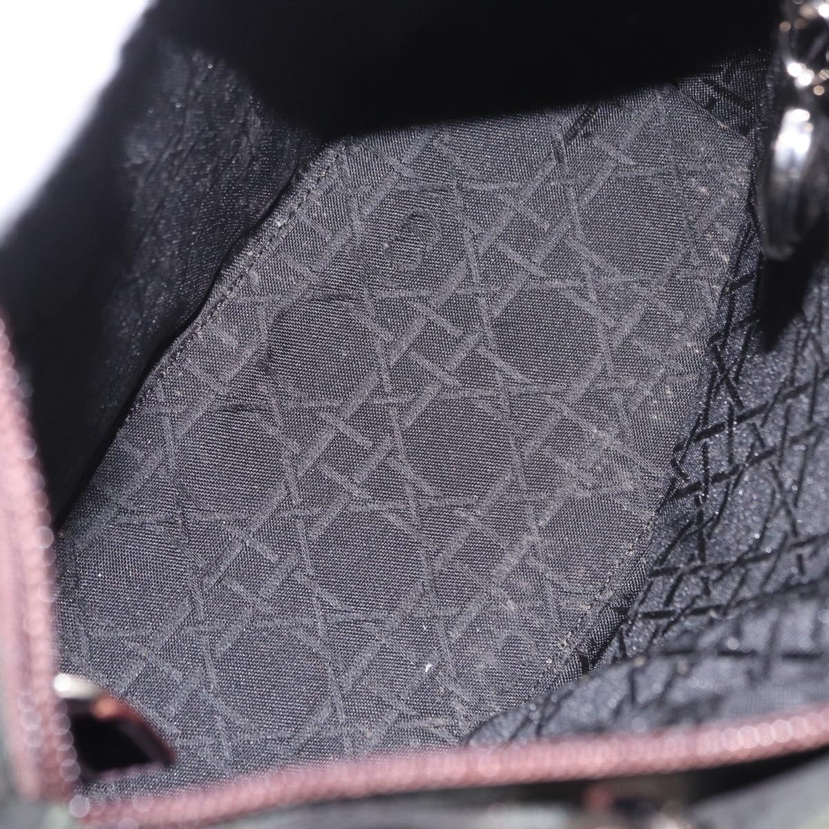 Christian Dior Canage Hand Bag Canvas 2way Green Silver Auth ka5205