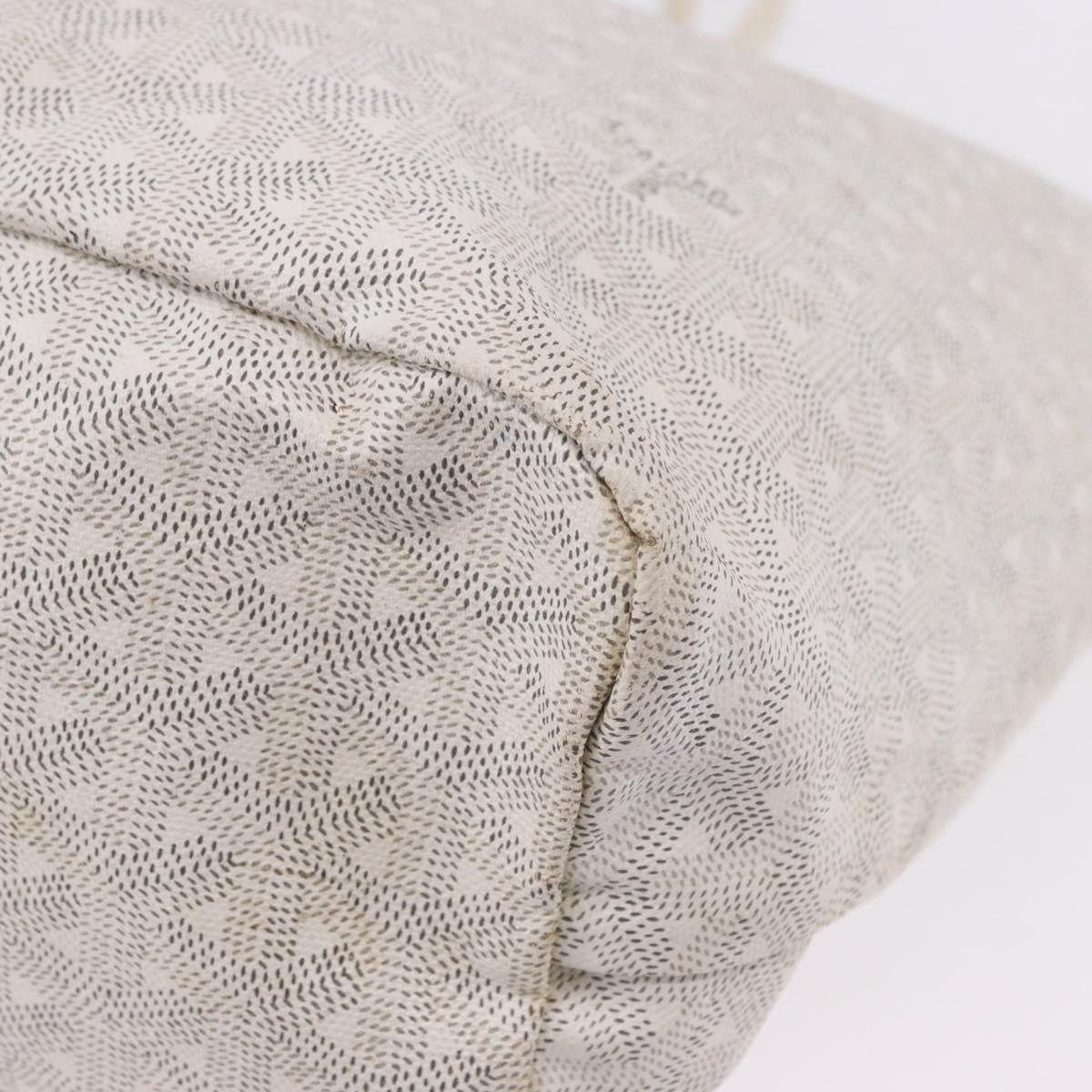 GOYARD Herringbone Saint Louis PM Tote Bag PVC White Auth ka5207