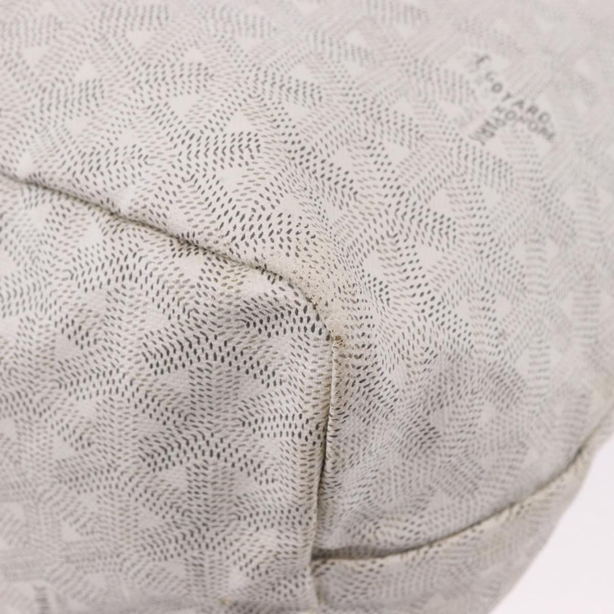 GOYARD Herringbone Saint Louis PM Tote Bag PVC White Auth ka5207
