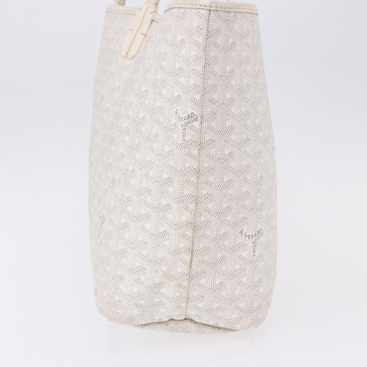 GOYARD Herringbone Saint Louis PM Tote Bag PVC White Auth ka5207