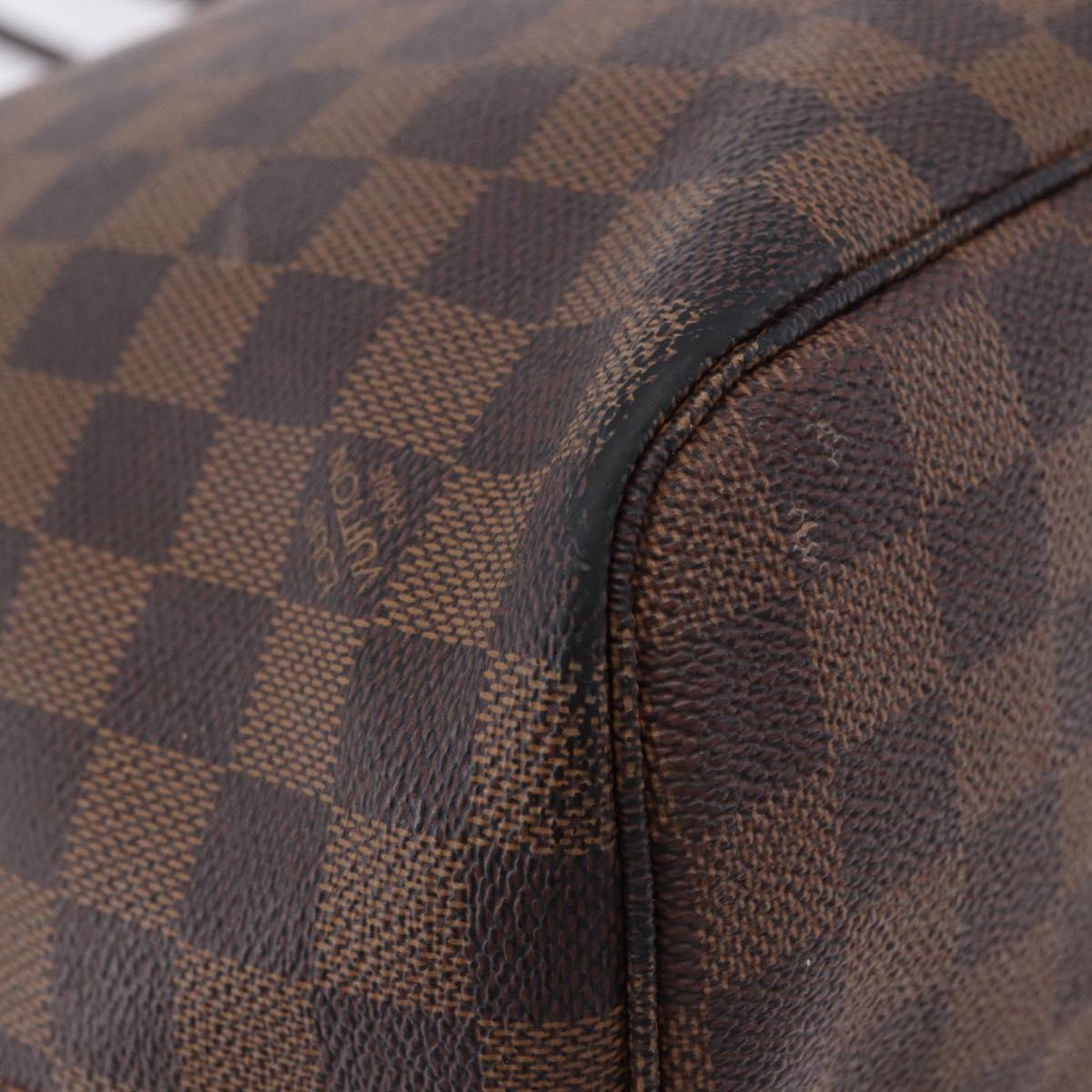 LOUIS VUITTON Damier Ebene Neverfull MM Tote Bag N51105 LV Auth ka5208