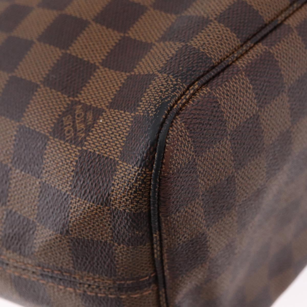 LOUIS VUITTON Damier Ebene Neverfull MM Tote Bag N51105 LV Auth ka5208
