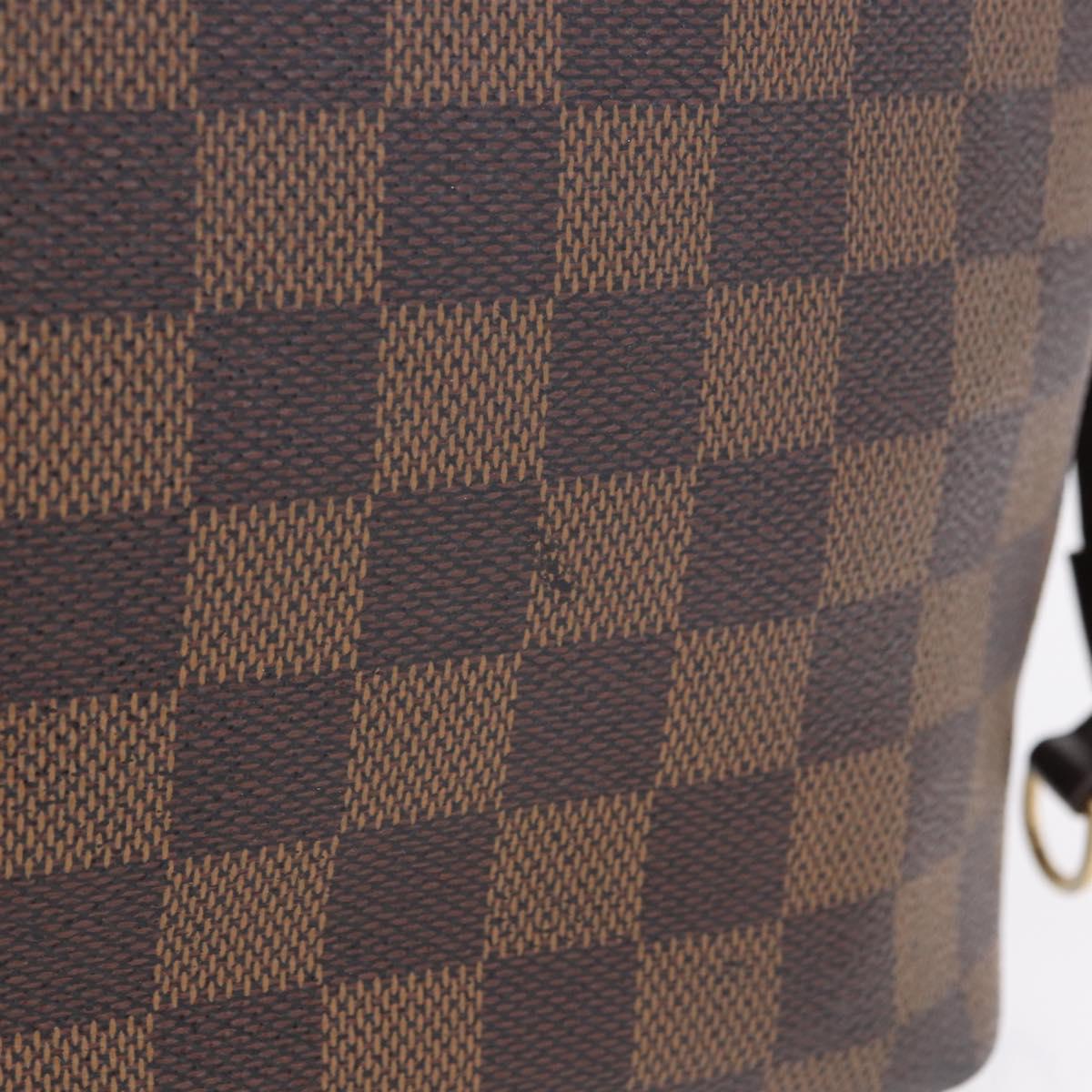 LOUIS VUITTON Damier Ebene Neverfull MM Tote Bag N51105 LV Auth ka5208