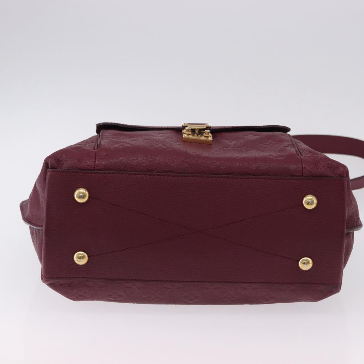 LOUIS VUITTON Monogram Empreinte Metis Shoulder Bag Wine Red M40813 Auth ka5209V