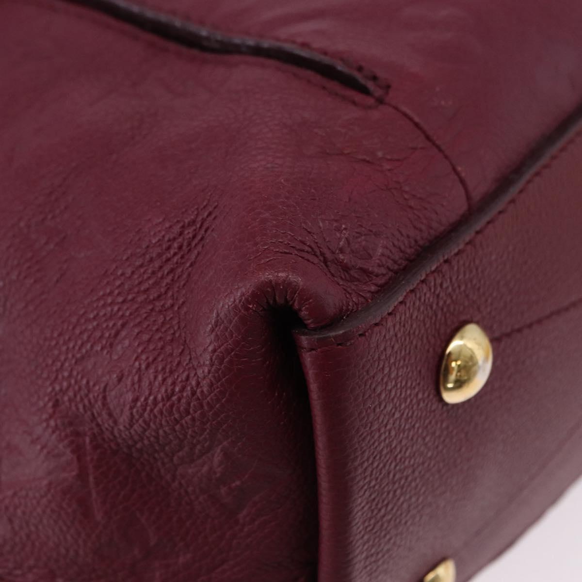 LOUIS VUITTON Monogram Empreinte Metis Shoulder Bag Wine Red M40813 Auth ka5209V